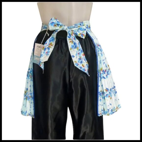 Vintage Pin Up Apron Atomic Floral Pleated MCM Deadstock NWT - Picture 6 of 13